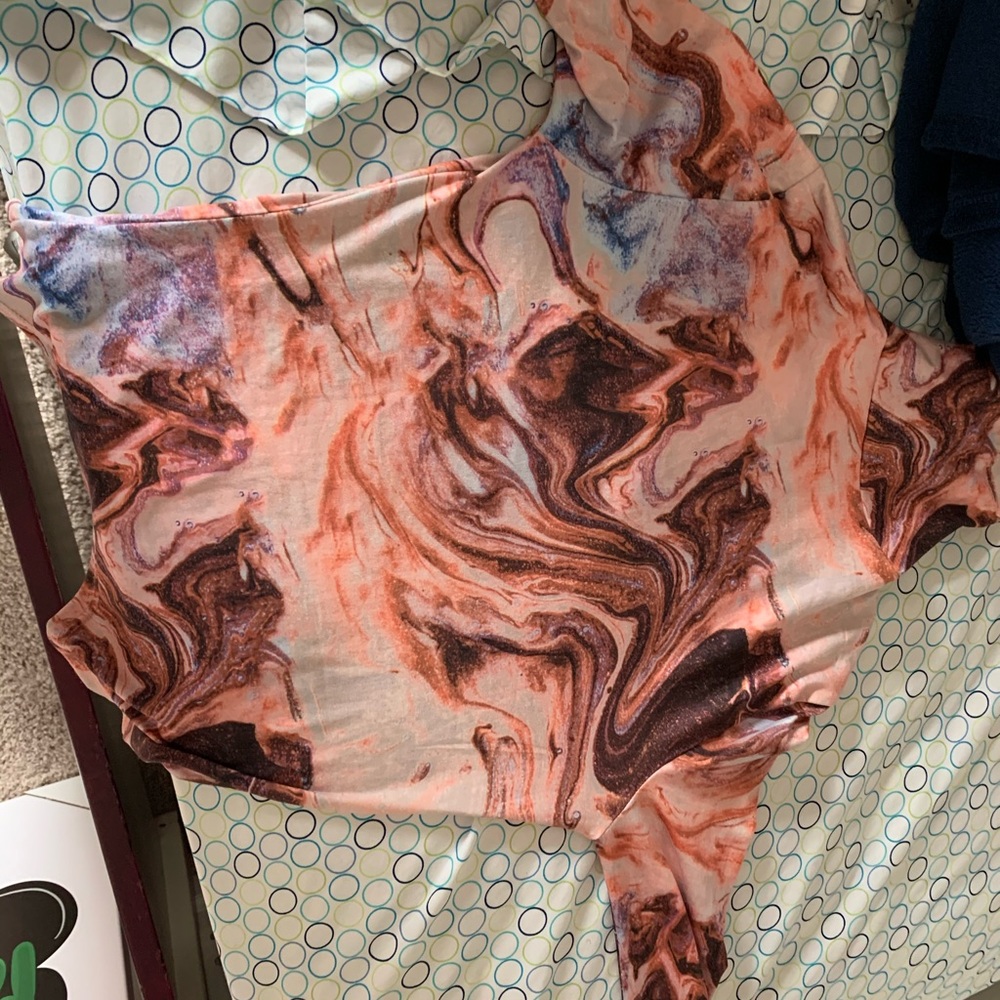 Long sleeve multicolored turtleneck